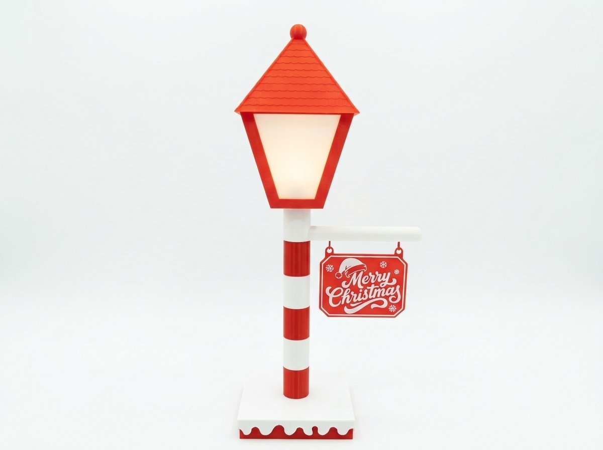 Lampione Natalizio "Candy Cane" con Illuminazione stampato in 3D